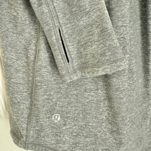 Lululemon Heathered Gray Nulu Long Sleeve Crewneck Top Size 6 Relaxed Fit - Picture 5 of 6